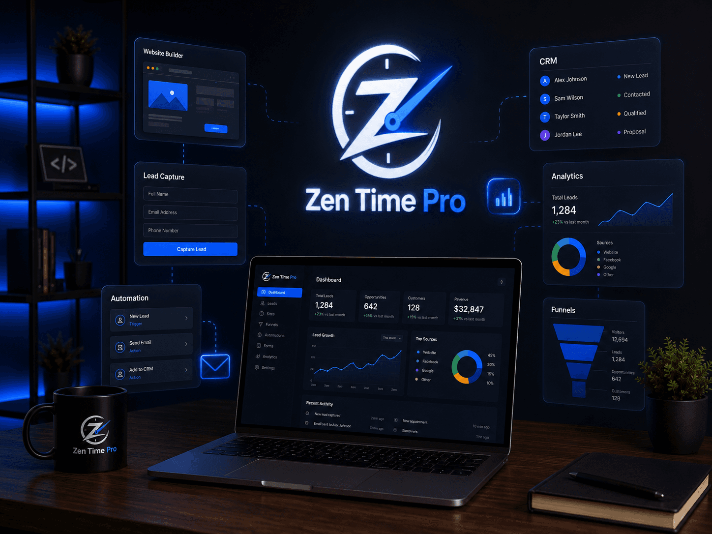 Ecossistema digital da Zen Time Pro